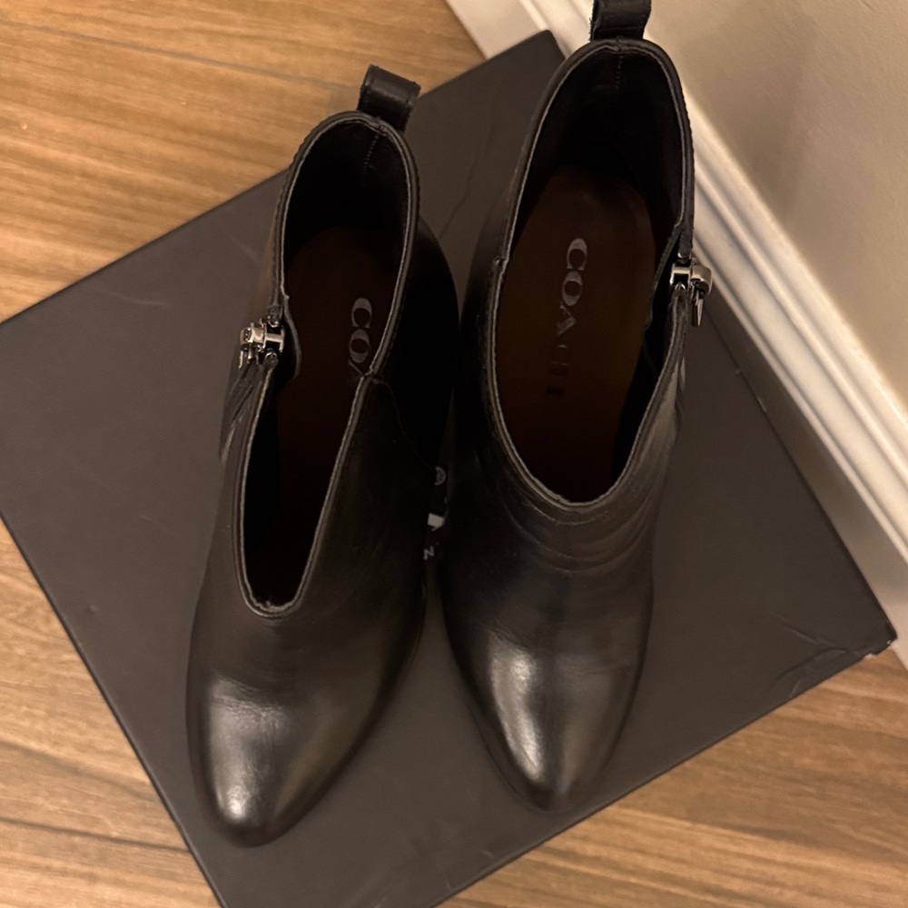 Coach Black Leather Heeled Boots - Picture 2 of 5